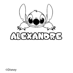 Coloraci&oacute;n del nombre ALEXANDRE - decorado Stitch