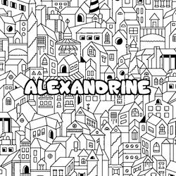 Coloraci&oacute;n del nombre ALEXANDRINE - decorado ciudad