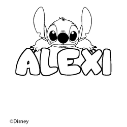 Coloraci&oacute;n del nombre ALEXI - decorado Stitch