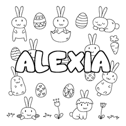 Coloraci&oacute;n del nombre ALEXIA - decorado Pascua