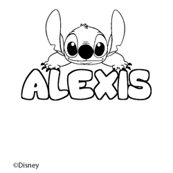 Coloraci&oacute;n del nombre ALEXIS - decorado Stitch
