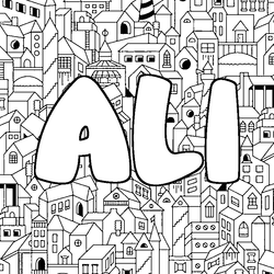 Coloraci&oacute;n del nombre ALI - decorado ciudad