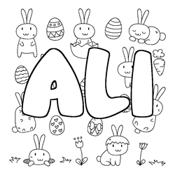 Coloraci&oacute;n del nombre ALI - decorado Pascua