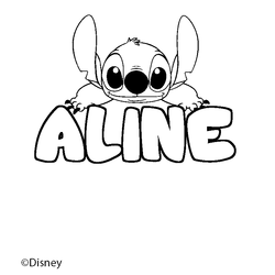 Coloraci&oacute;n del nombre ALINE - decorado Stitch
