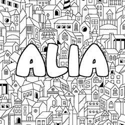 Coloraci&oacute;n del nombre ALIA - decorado ciudad