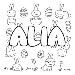 Coloraci&oacute;n del nombre ALIA - decorado Pascua