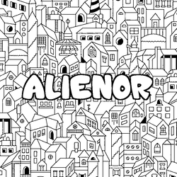 Coloraci&oacute;n del nombre ALIENOR - decorado ciudad