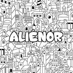 Coloraci&oacute;n del nombre ALI&Eacute;NOR - decorado ciudad
