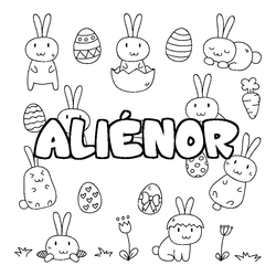 Coloraci&oacute;n del nombre ALI&Eacute;NOR - decorado Pascua