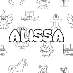 Coloraci&oacute;n del nombre ALISSA - decorado juguetes
