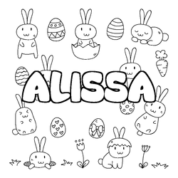 Coloraci&oacute;n del nombre ALISSA - decorado Pascua