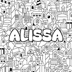 Coloraci&oacute;n del nombre ALISSA - decorado ciudad
