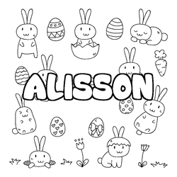 Coloraci&oacute;n del nombre ALISSON - decorado Pascua