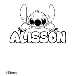 Coloraci&oacute;n del nombre ALISSON - decorado Stitch