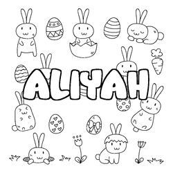 Coloraci&oacute;n del nombre ALIYAH - decorado Pascua