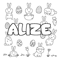 Coloraci&oacute;n del nombre ALIZE - decorado Pascua
