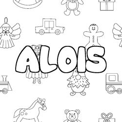Coloraci&oacute;n del nombre ALOIS - decorado juguetes