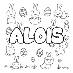 Coloraci&oacute;n del nombre ALOIS - decorado Pascua