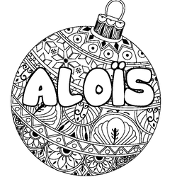 Coloraci&oacute;n del nombre ALO&Iuml;S - decorado bola de Navidad