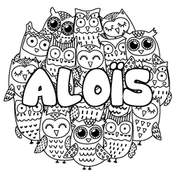 Coloraci&oacute;n del nombre ALO&Iuml;S - decorado b&uacute;hos