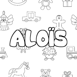 Coloraci&oacute;n del nombre ALO&Iuml;S - decorado juguetes