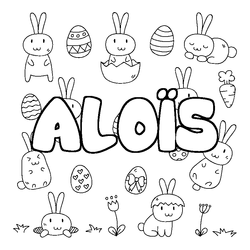 Coloraci&oacute;n del nombre ALO&Iuml;S - decorado Pascua