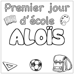 Coloraci&oacute;n del nombre ALO&Iuml;S - decorado primer d&iacute;a de escuela