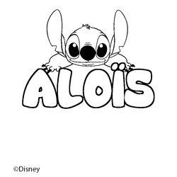 Coloraci&oacute;n del nombre ALO&Iuml;S - decorado Stitch