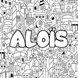 Coloraci&oacute;n del nombre ALO&Iuml;S - decorado ciudad