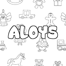 Coloraci&oacute;n del nombre ALOYS - decorado juguetes