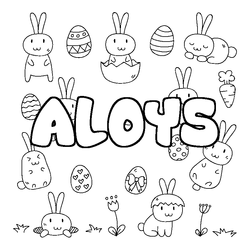 Coloraci&oacute;n del nombre ALOYS - decorado Pascua