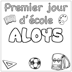 Coloraci&oacute;n del nombre ALOYS - decorado primer d&iacute;a de escuela
