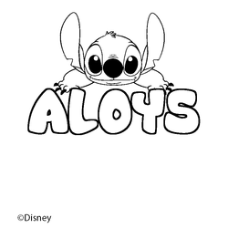 Coloraci&oacute;n del nombre ALOYS - decorado Stitch