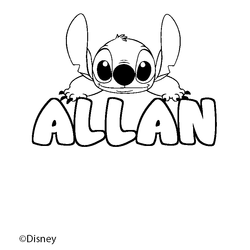 Coloraci&oacute;n del nombre ALLAN - decorado Stitch