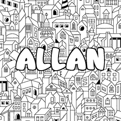 Coloraci&oacute;n del nombre ALLAN - decorado ciudad