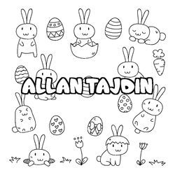 Coloraci&oacute;n del nombre ALLAN TAJDIN - decorado Pascua