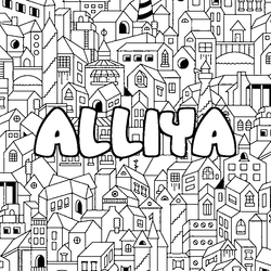 Coloraci&oacute;n del nombre ALLIYA - decorado ciudad