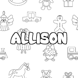 Coloraci&oacute;n del nombre ALLISON - decorado juguetes