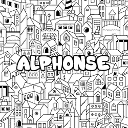 Coloraci&oacute;n del nombre ALPHONSE - decorado ciudad