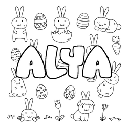 Coloraci&oacute;n del nombre ALYA - decorado Pascua