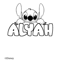 Coloraci&oacute;n del nombre ALYAH - decorado Stitch