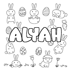 Coloraci&oacute;n del nombre ALYAH - decorado Pascua