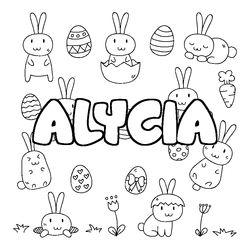 Coloraci&oacute;n del nombre ALYCIA - decorado Pascua