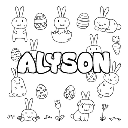 Coloraci&oacute;n del nombre ALYSON - decorado Pascua