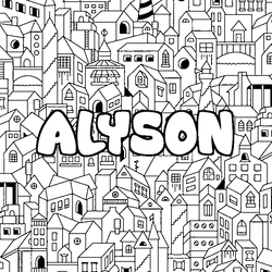 Coloraci&oacute;n del nombre ALYSON - decorado ciudad