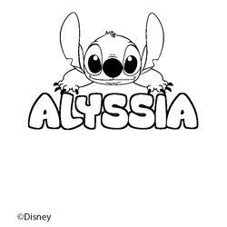 Coloraci&oacute;n del nombre ALYSSIA - decorado Stitch