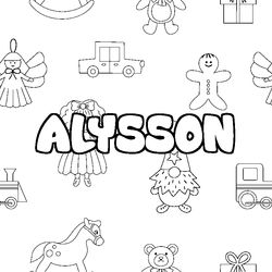 Coloraci&oacute;n del nombre ALYSSON - decorado juguetes