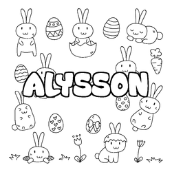 Coloraci&oacute;n del nombre ALYSSON - decorado Pascua