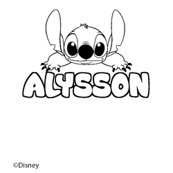 Coloraci&oacute;n del nombre ALYSSON - decorado Stitch