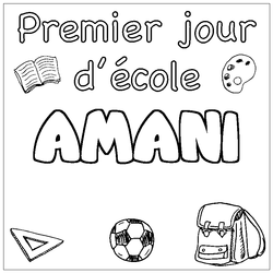 Coloraci&oacute;n del nombre AMANI - decorado primer d&iacute;a de escuela